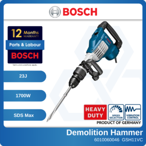 6010060046 GSH11VC Bosch 11kg SDS Max Demolition Hammer 1700W23J 240V 06113360L0 (1)