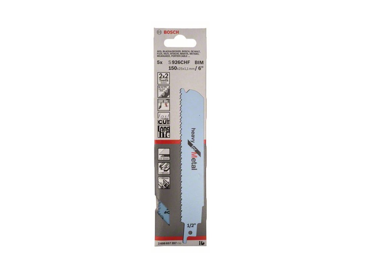 1p S926chf Bosch Heavy For Metal Sabre Saw Blade 2608657397