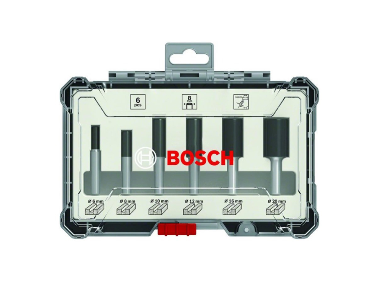 6p Bosch 1 4 Shank Straight Router Bit Set 2607017467