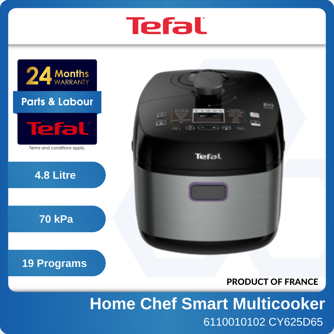 Tefal Pressure Cooker CY625D Home Chef 4.8L Smart Pro Multicooker /  Electrical Pressure Cooker (CY625D65)