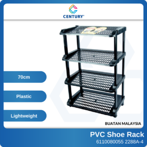 6110080055-CENTURY-2288A-4 Tier Century PVC Shoe Rack L46xW30xH70.7cm