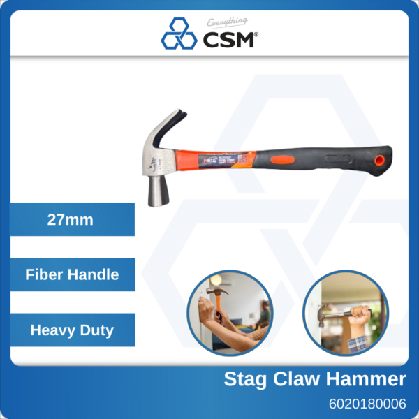 27mm Fiber Handle Stag Claw Hammer 6020180006 (1)