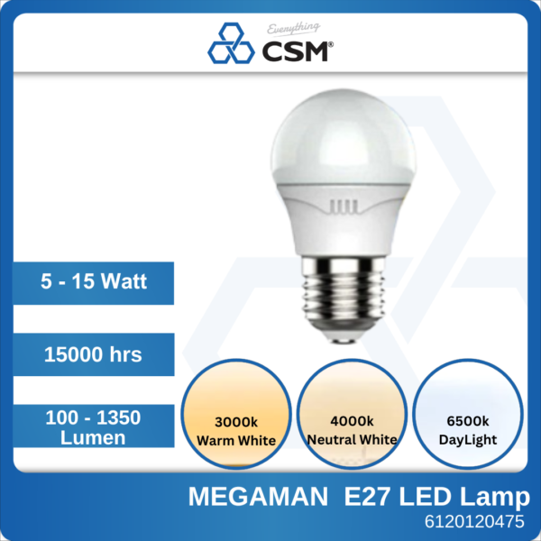 6120120481 WSP-YTG45Z13WE273000K Megaman LED Bulb 240V (1)