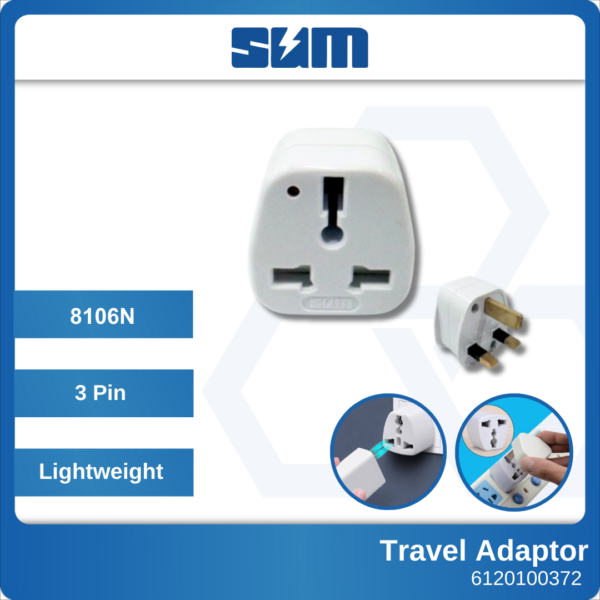 8106N SUM 3Pin Travel Adaptor 6120100372 (1)