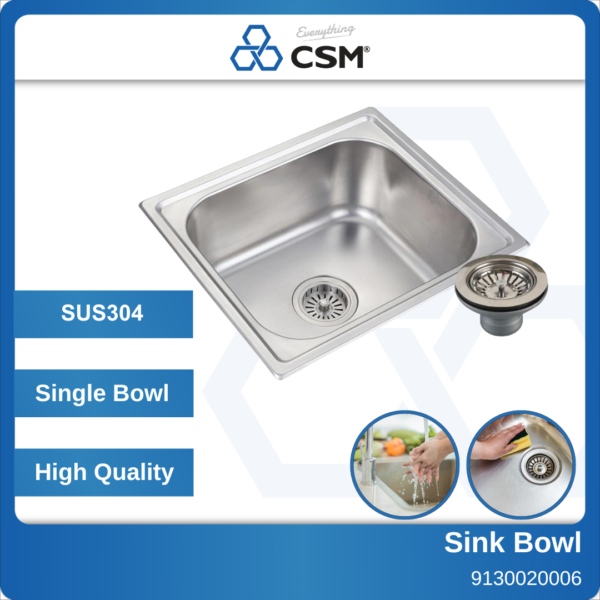 CNL-SX4842 Celoni SUS 1-Bowl Sink L480xW420xD170x0.5mm 9130020006 9130020007 (1)